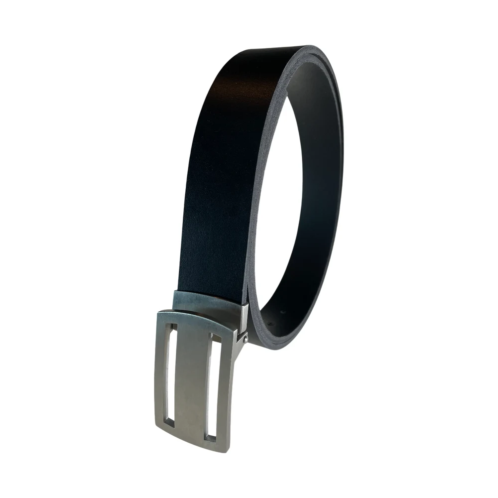 Variani Belt #VAR003, black full-grain leather belt