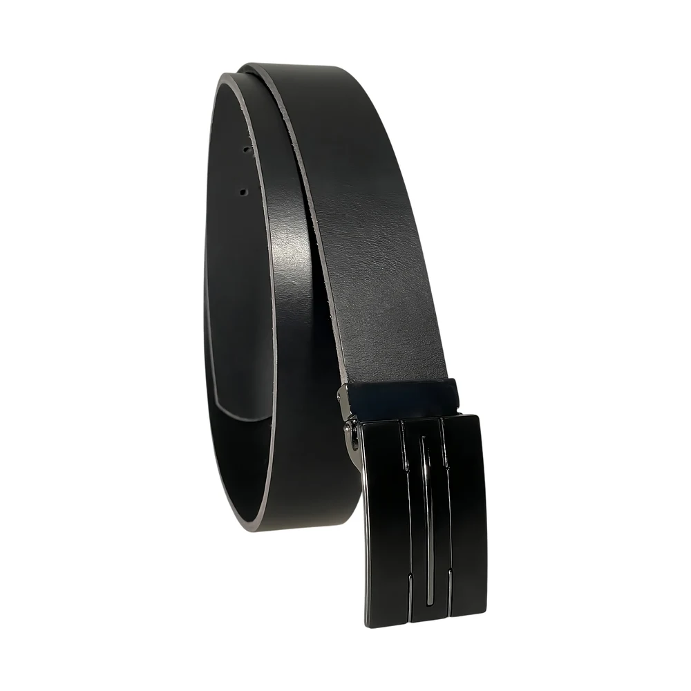 Variani Belt #VAR010, black full-grain leather belt