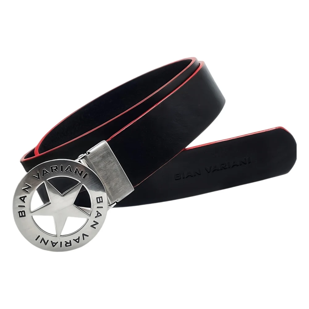 Variani Belt #VAR014, black full-grain leather belt