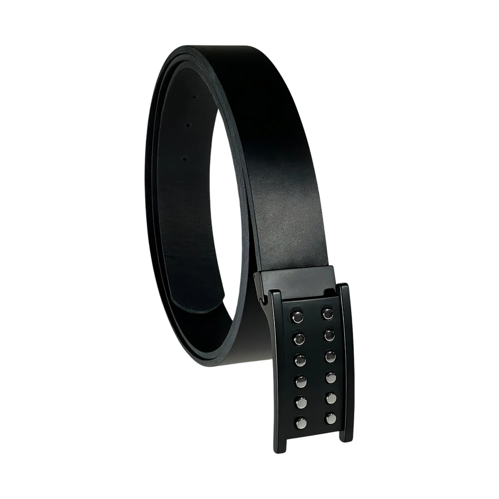 Variani Belt #VAR015, black full-grain leather belt