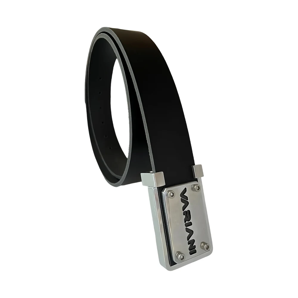 Variani Belt #VAR016, black full-grain leather belt
