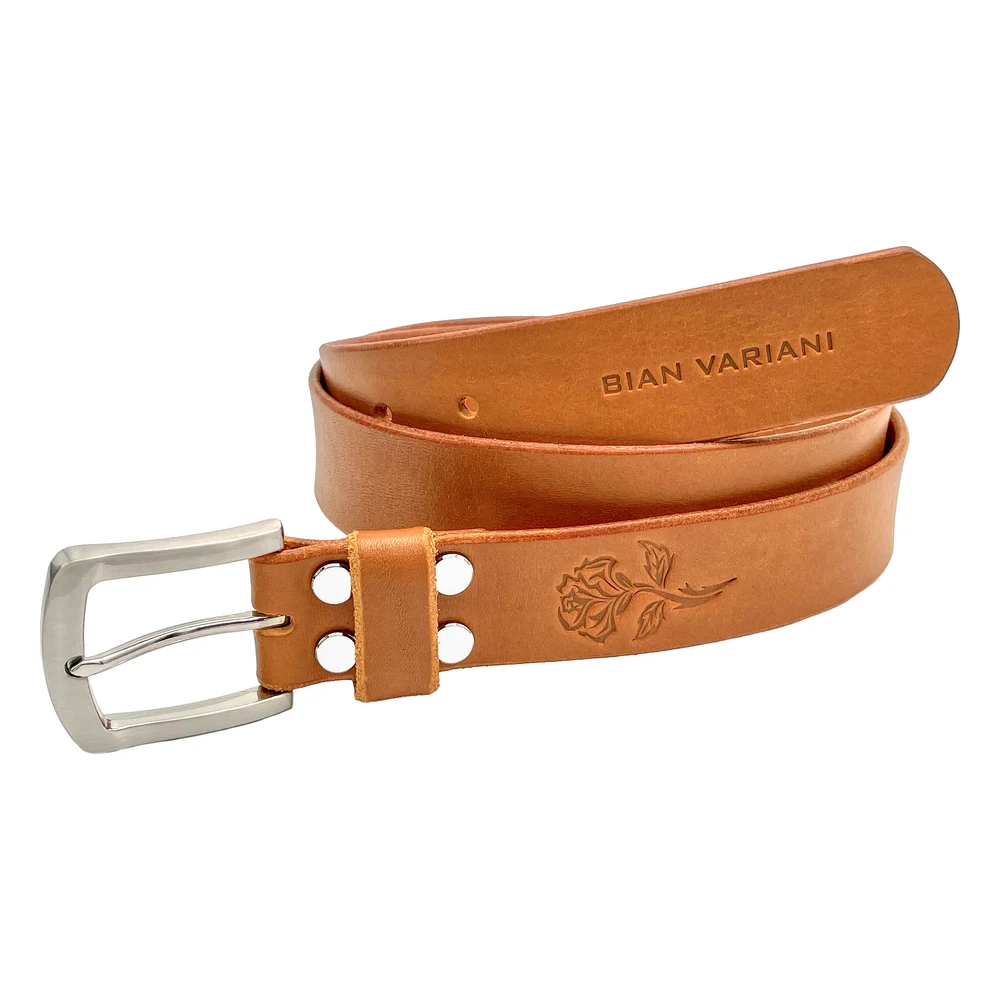 Variani Belt #VAR019, tan full-grain leather belt