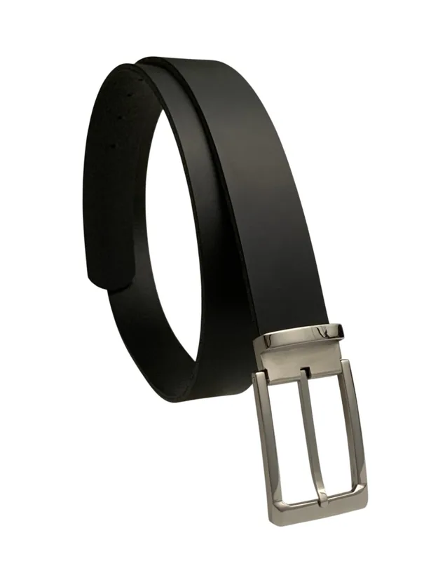 Variani #VAR017 black full-grain leather belt, Thick Slab Black