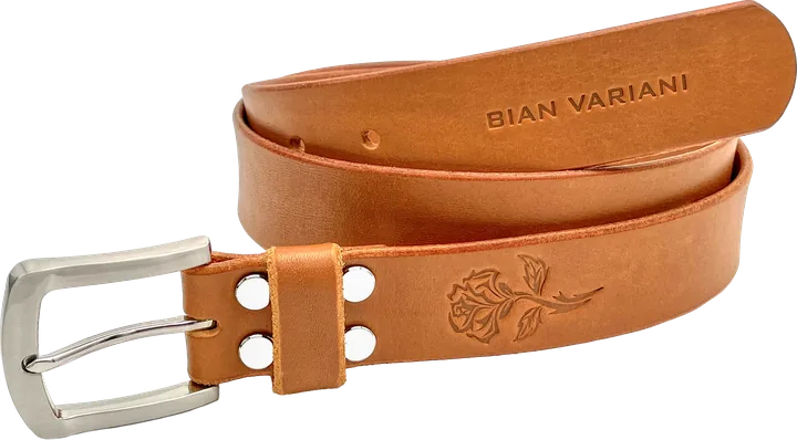 Variani #VAR019 tan full-grain leather belt, Natural Tan