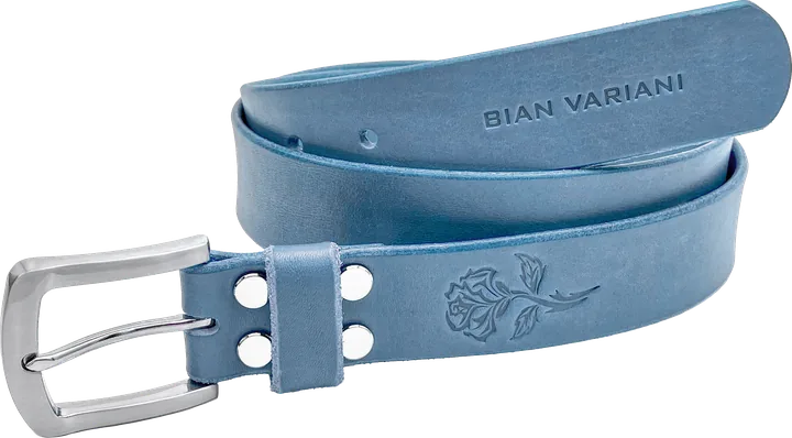 Variani #VAR021 slate blue full-grain leather belt, Slate Blue